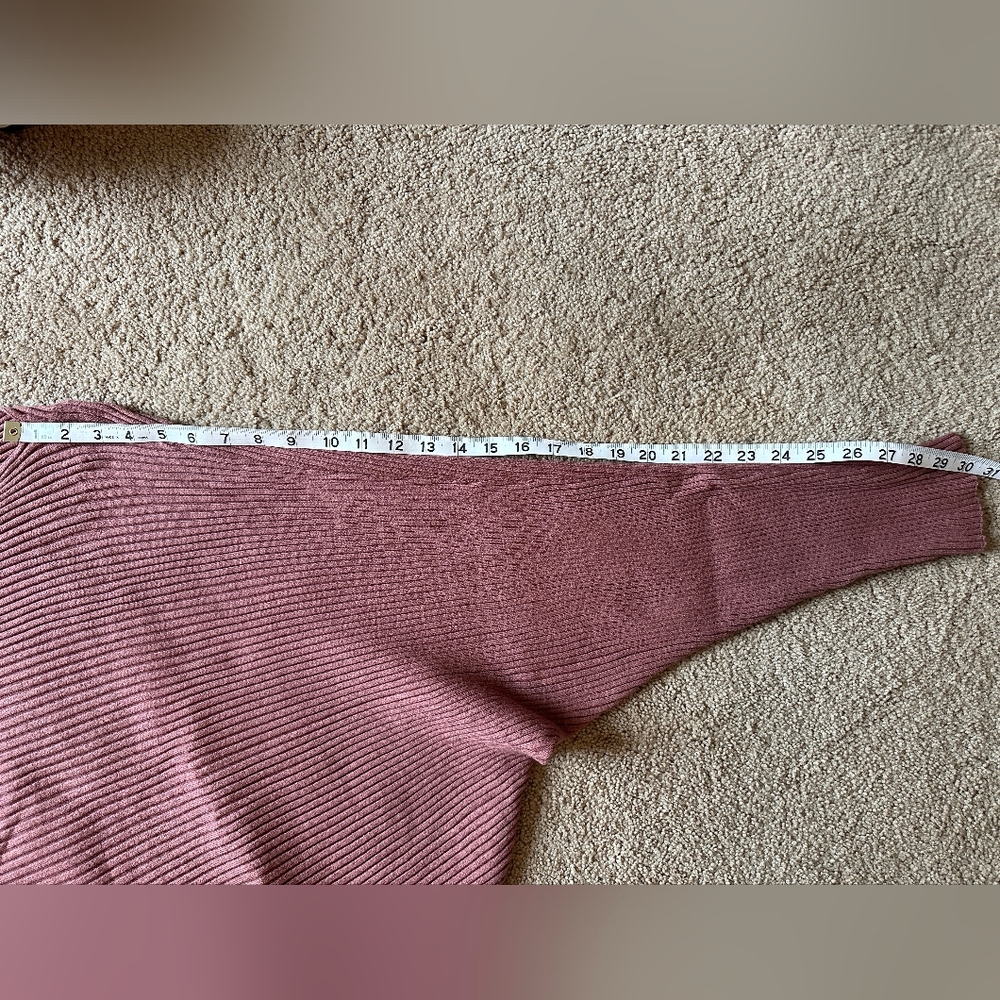 Mauve Ribbed Cowl Neck Sweater - Picture 5 of 6